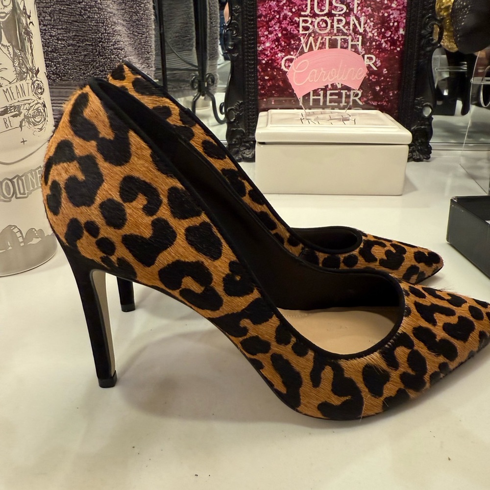 Saks Fifth Avenue Brown and Black Heels Stiletto Pumps - Picture 4 of 9